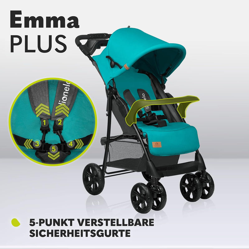 LIONELO Emma Plus Kinderwagen bis zu 15 kg, Kindersportwagen, leicht modern klein Buggy mit Liegepos