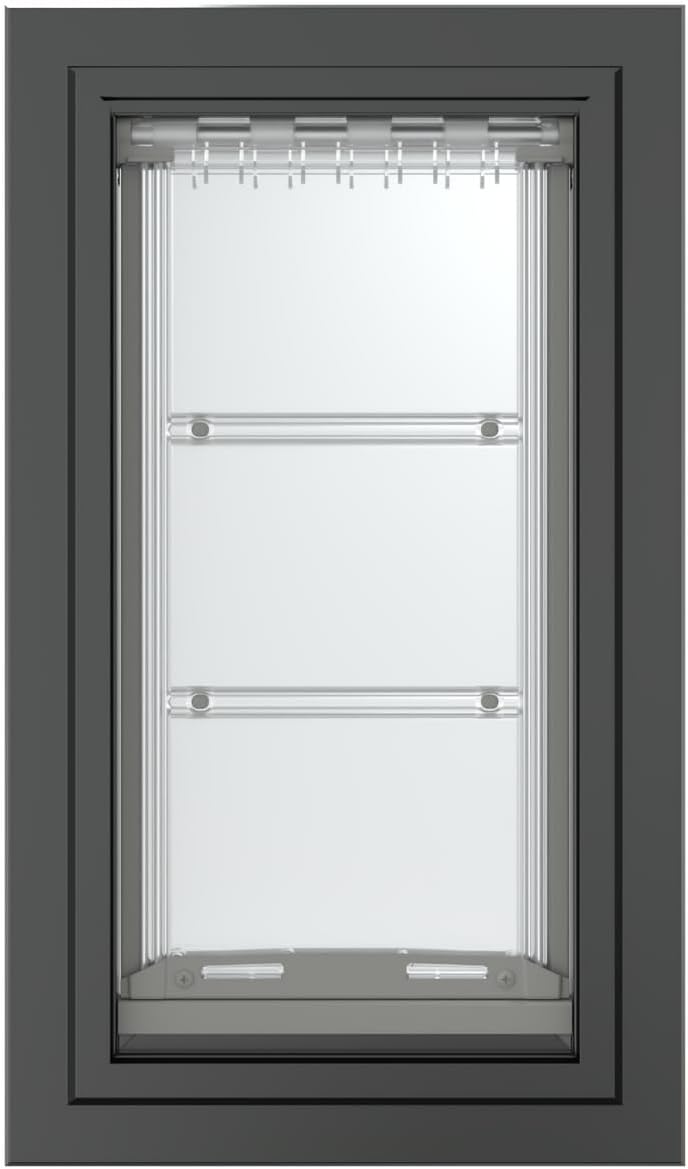 E2 Haustiertür für Wände in Schwarz | Energieeffizientes Einzelklappen-Design für Wandinstallationen