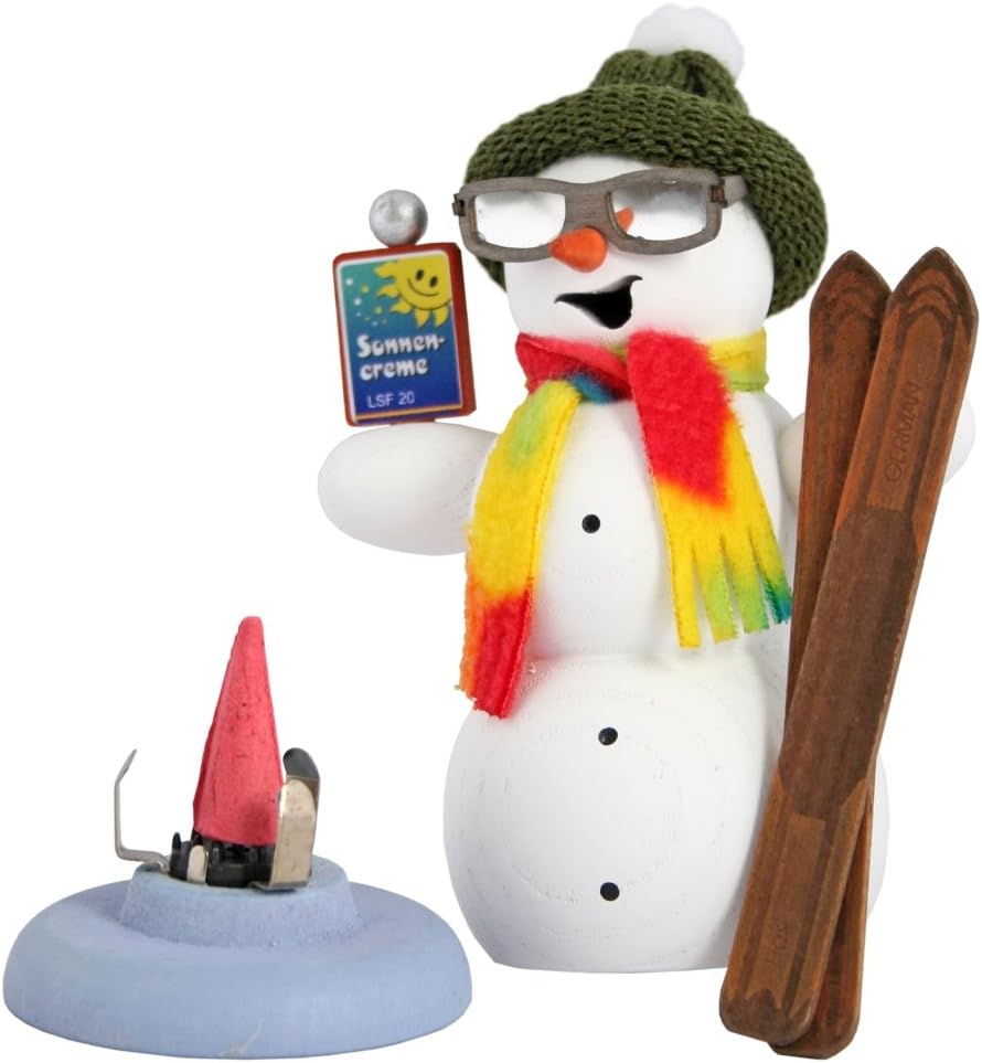 Rauchmann/Räucherfigur aus Holz - Schneemann Apre´s Ski - ca. 13 cm - Made in Germany, Apre´s S