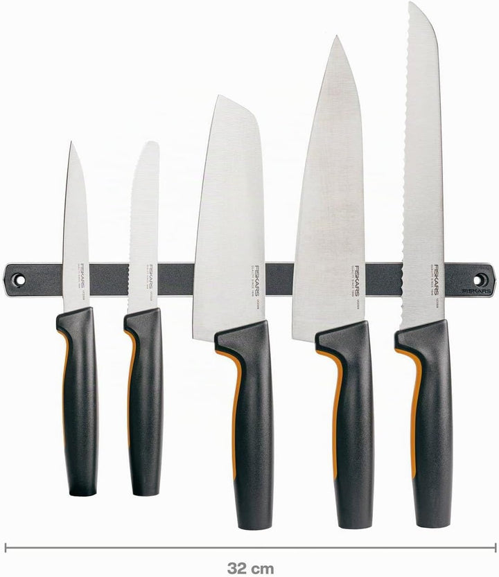 Fiskars Wandmagnet für Messer, Länge: 32 cm, Metall/Kunststoff, Functional Form, Schwarz/Silber, 100