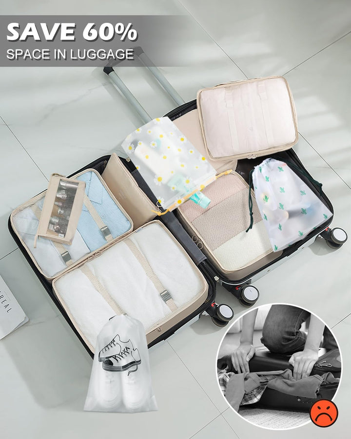 Koffer Organizer Set 18-teilig, Wasserdicht Packing Cubes, Multifunktionale Travel Packwürfel, Koffe