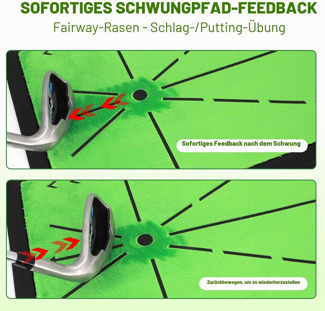 Golf-Trainingsmatte für präzisen Schwung – Swing-Pfad-Feedback, Ballkontrolle & Treffgenauigkeit ver