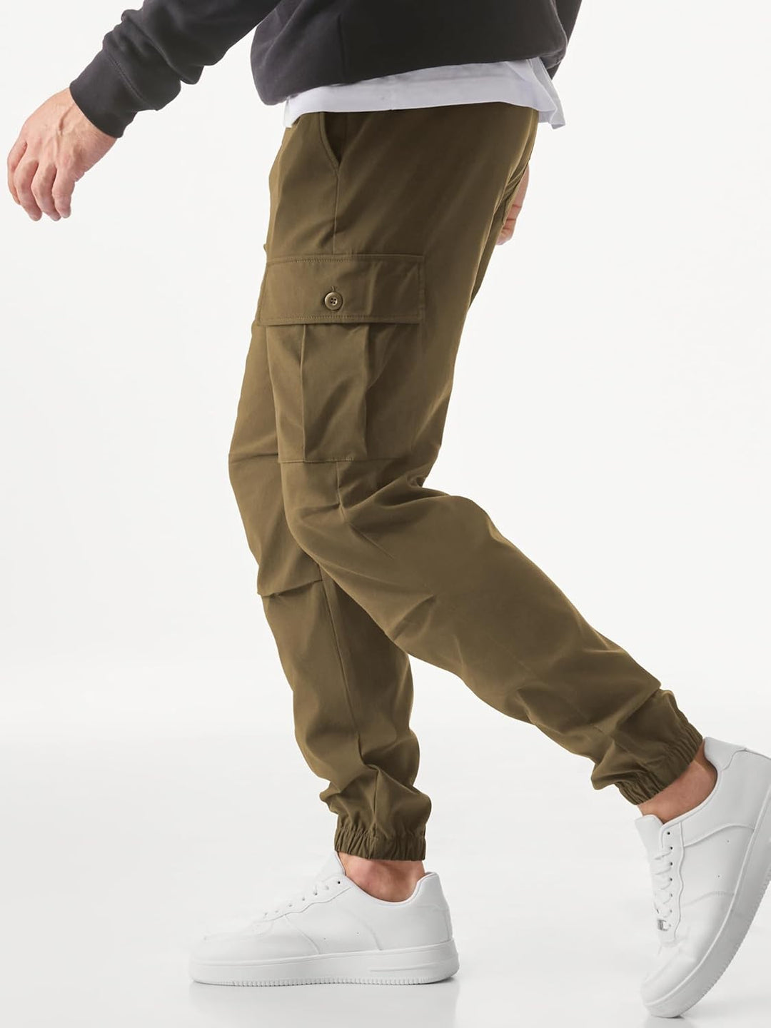 JMIERR Cargohose Herren Lang Jogger Sporthose Elastischer Taille mit Kordelzug Sweatpants Herren mit