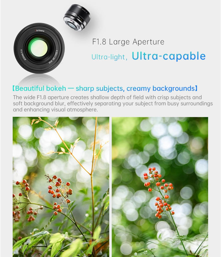 7artisans AF 25mm F1.8 Objektiv für Sony E (APS-C) – leichtes Weitwinkelobjektiv mit STM-AF, Metallb