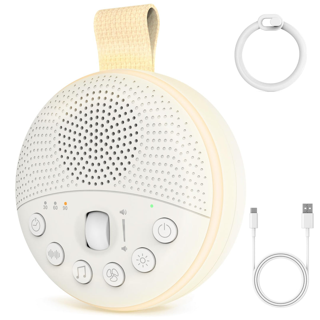 SURFOU White Noise Machine Baby, Portable Einschlafhilfe Babys Erwachsene mit Nachtlicht, Sound Mach