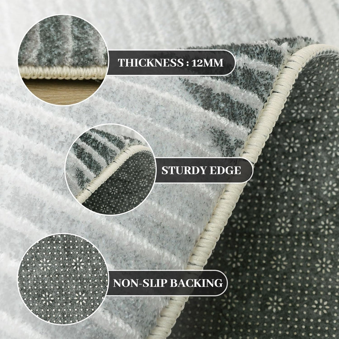 ASIinnsy Teppich Wohnzimmer Schlafzimmer Kurzflor Teppiche Modern Grosser Teppich rutschfest Weich A