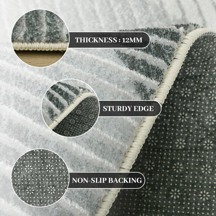ASIinnsy Teppich Wohnzimmer Schlafzimmer Kurzflor Teppiche Modern Grosser Teppich rutschfest Weich A