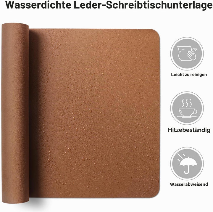Aothia Schreibtischunterlage,PU-Leder-Schreibtischmatte,Mauspad,rutschfester Schreibtischschutz,wass