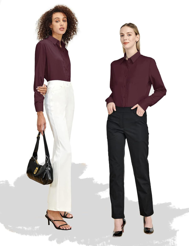 Tapata Damen-Bodysuit-Bluse mit Knöpfen, einteilig, langärmlig, solides Büroarbeitshemd, lässige Obe