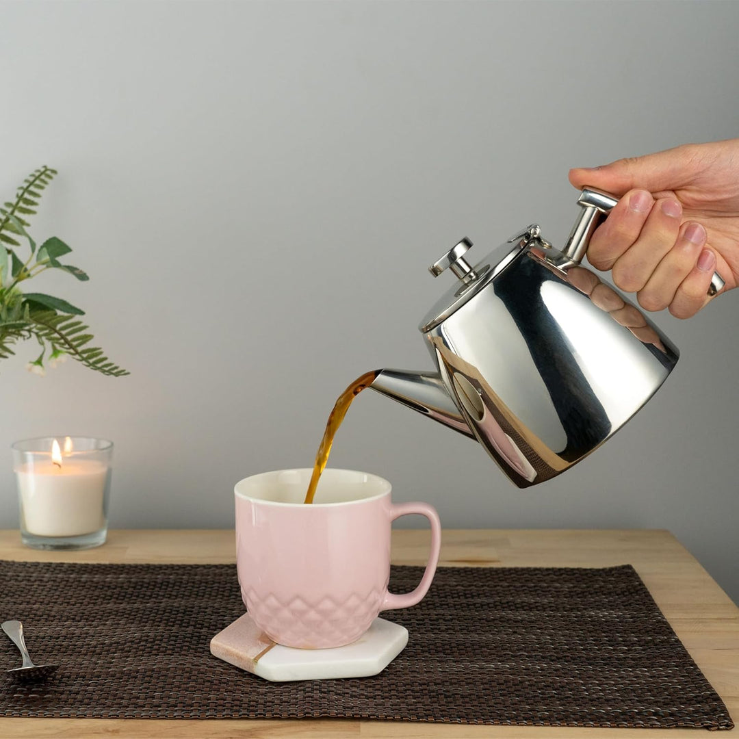 Café Ole HTP-12DW Teekanne, Edelstahl 18/10, Hochglanz Poliert, 1,2 L 1.2L Hochglanzpolitur, 1.2L Ho