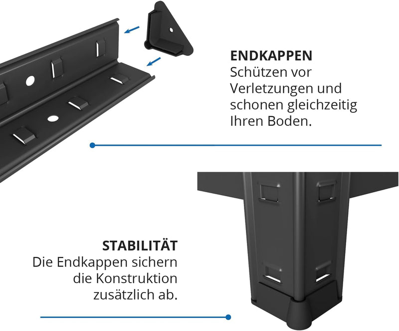 baudim - Metallregal: Flexibles Stahlregal für Lager und Keller. Robustes Steckregal mit anpassbaren