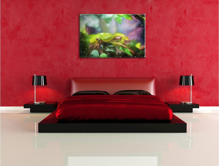 Pixxprint Schlange als Leinwandbild/Grösse: 100x70 / Wandbild/Kunstdruck/fertig bespannt, 100x70