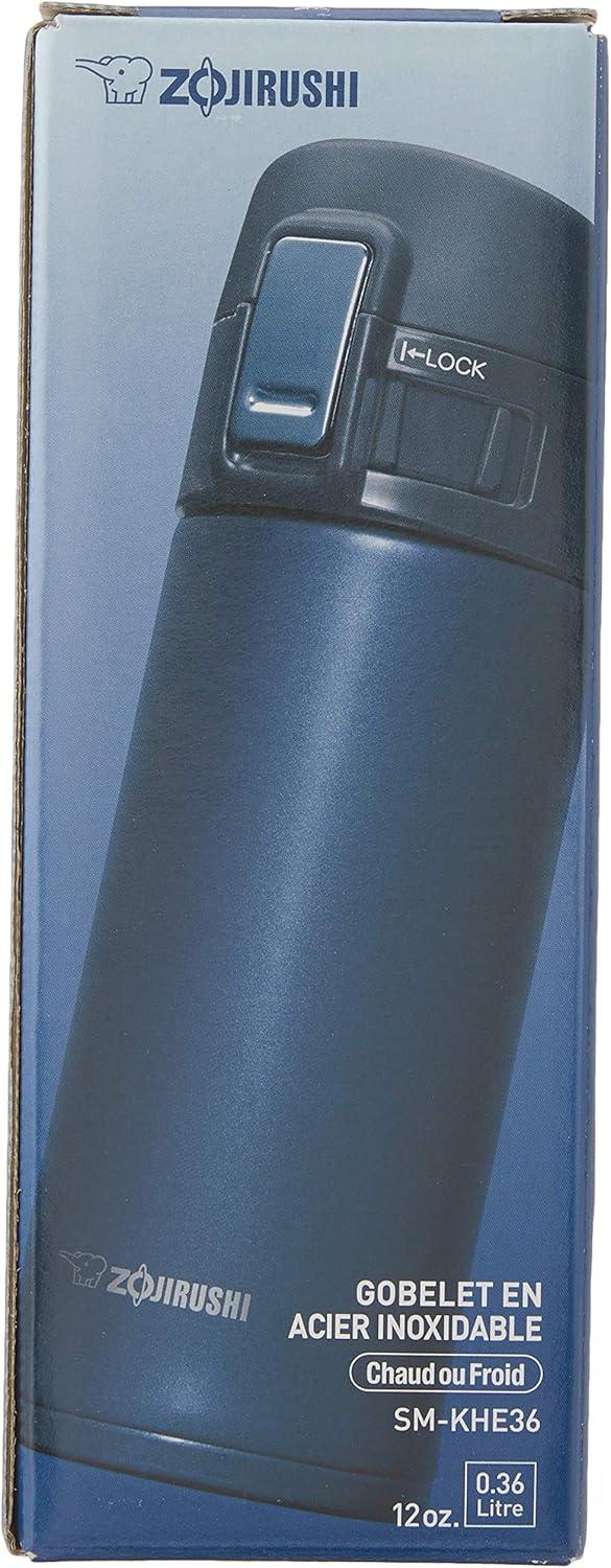 Zojirushi Edelstahlbecher, 340 ml, Rauchblau 12 oz Blau - Smoky Blue, 12 ounces Blau - Smoky Blue