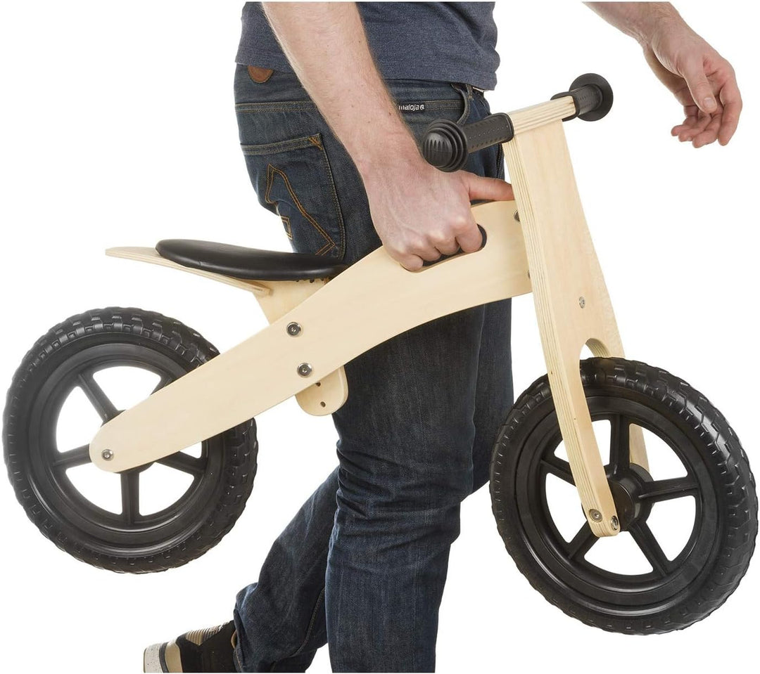 Sonstige Kinder Holz Kinderlaufrad, Lernlaufrad, Natur/Schwarz, 12 Zoll