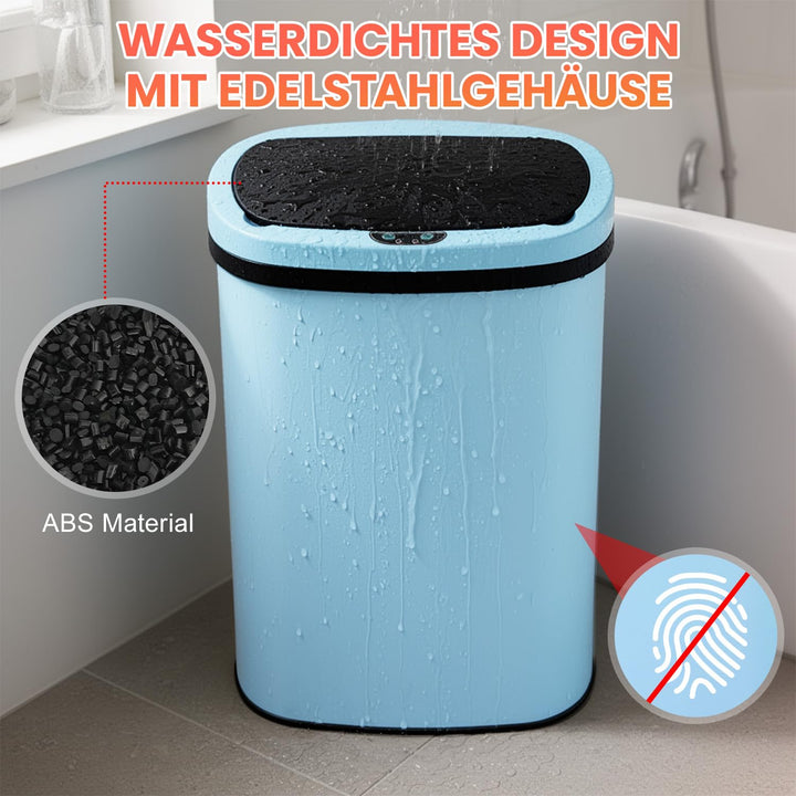 FDW Mülleimer mit Sensor & Deckel, Edelstahl, 50 L Küchenmülleimer, Smart, Automatisch, Berührungslo