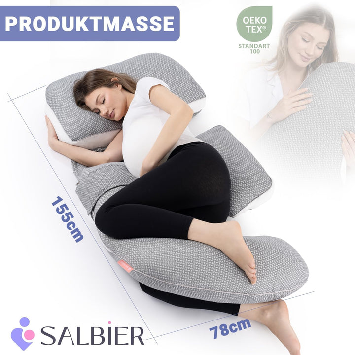 Schwangerschaftskissen 4-in-1 C/U/J/G Form Pregnancy Pillow – Seitenschläferkissen &amp; Stillkissen | G