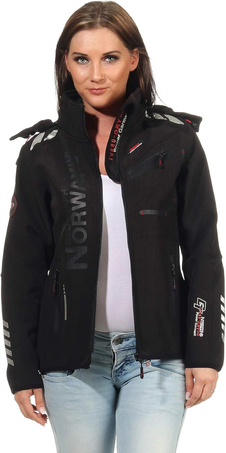 Geographical Norway Damen Jacke Softshell, M Schwarz / Schwarz