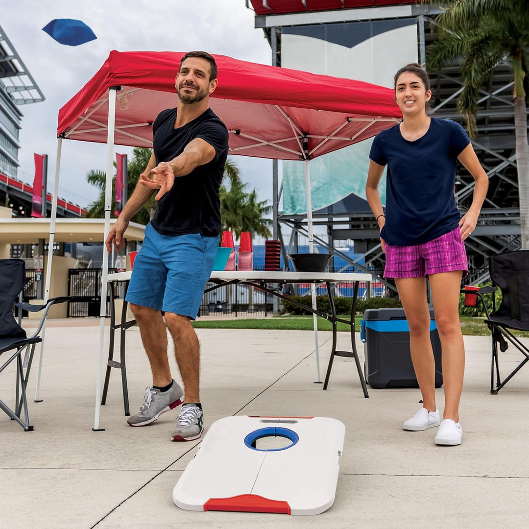 Wild Sports NFL Pro Football Allwetter Cornhole Set - Travel Bean Bag Toss Set Includes 8 Bean Bags