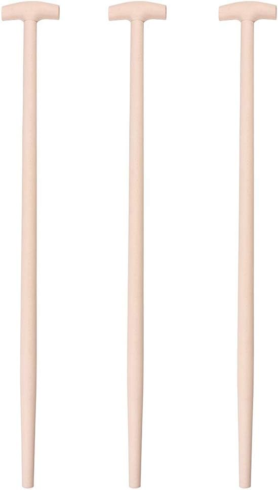 KAGM 3 Stück Schaufelstiel Holzstiel T-Griff Gerätestiel Ersatzstiel 100cm Ø 38mm Set