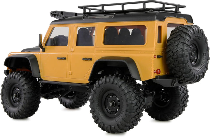 Amewi AMXRock Mini-D90 Scale Crawler 4WD 1:16 RTR gelb inkl. Fernsteuerung, Akku, Ladekabel