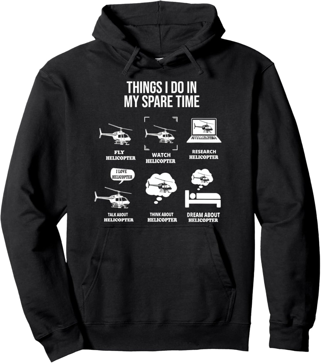 Lustige Dinge, die ich in meiner Freizeit tue Hubschrauber Pilot Luftfahrt Pullover Hoodie