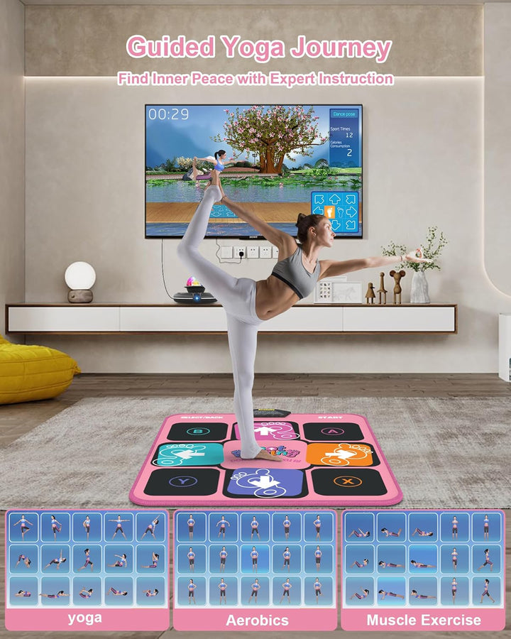 Acelufly Tanzmatte Spielzeug für Mädchen, Wireless Music Electronic Dance Pad für TV mit HD-Kamera,