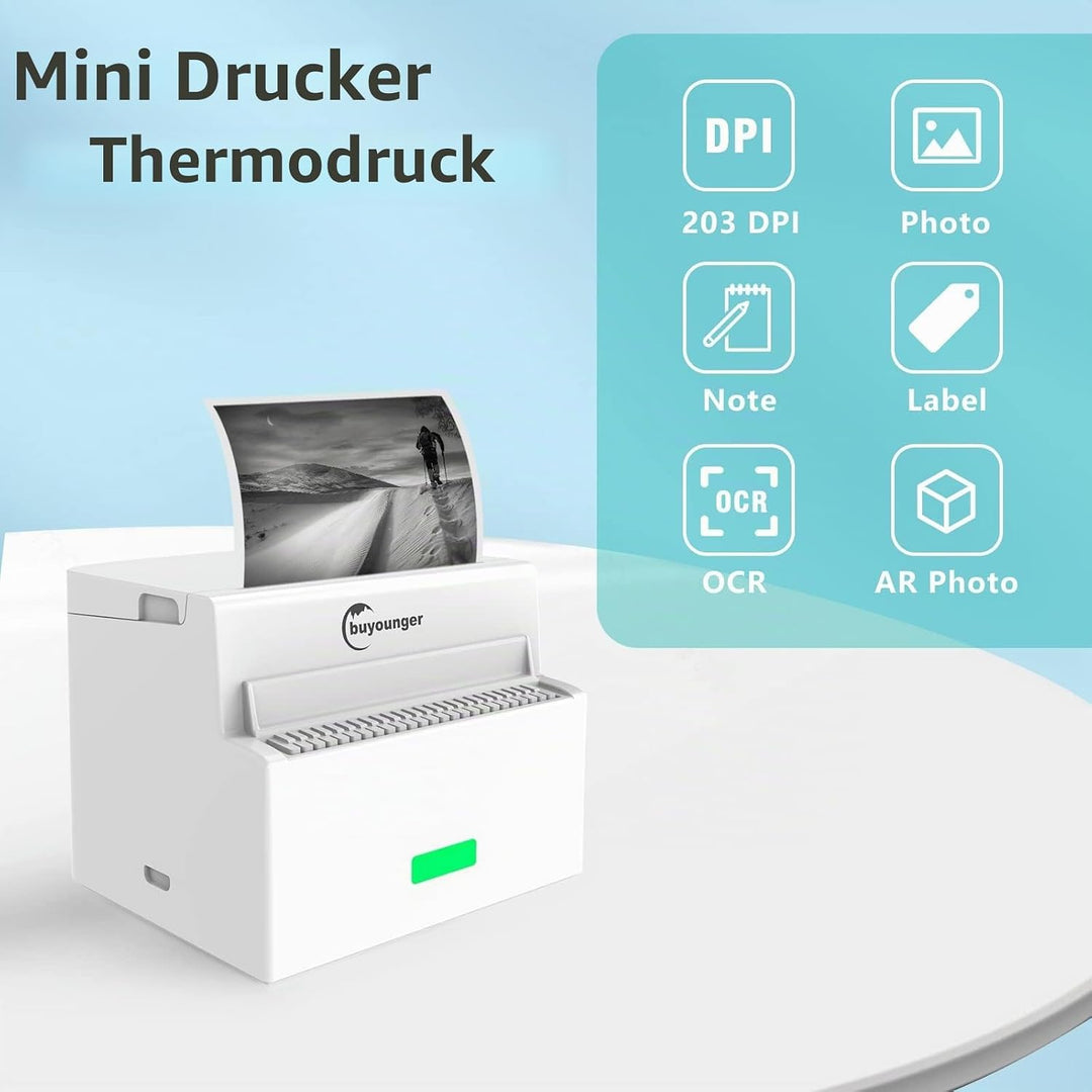 Mini Drucker – Klavier Thermodrucker für Smartphone, Bluetooth Kleiner Fotodrucker &amp; Sticker Drucker