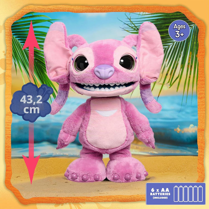 Just Play Disney Stitch Ultimate Angel – Funktionsplüschtier, 100+ Geräusche und Reaktionen, ab 3 Ja