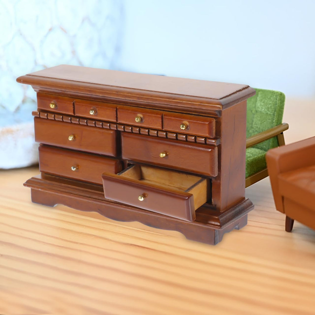 TOYANDONA Mini Möbel Tv-Schrank Holz Puppenhaus Zubehör Kommode Nachttisch 1:12 Massstab DIY Miniatu