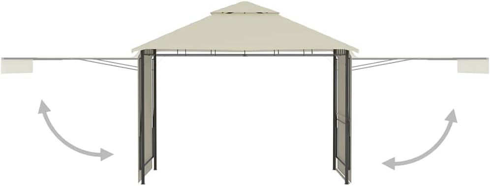vidaXL Pavillon mit Doppelt Erweiterten Dächern Festzelt Partyzelt Gartenpavillon Gartenzelt Bierzel