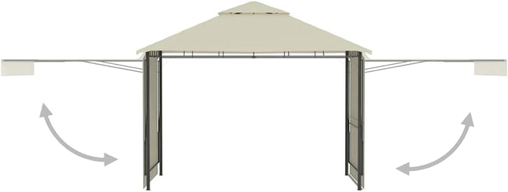 vidaXL Pavillon mit Doppelt Erweiterten Dächern Festzelt Partyzelt Gartenpavillon Gartenzelt Bierzel