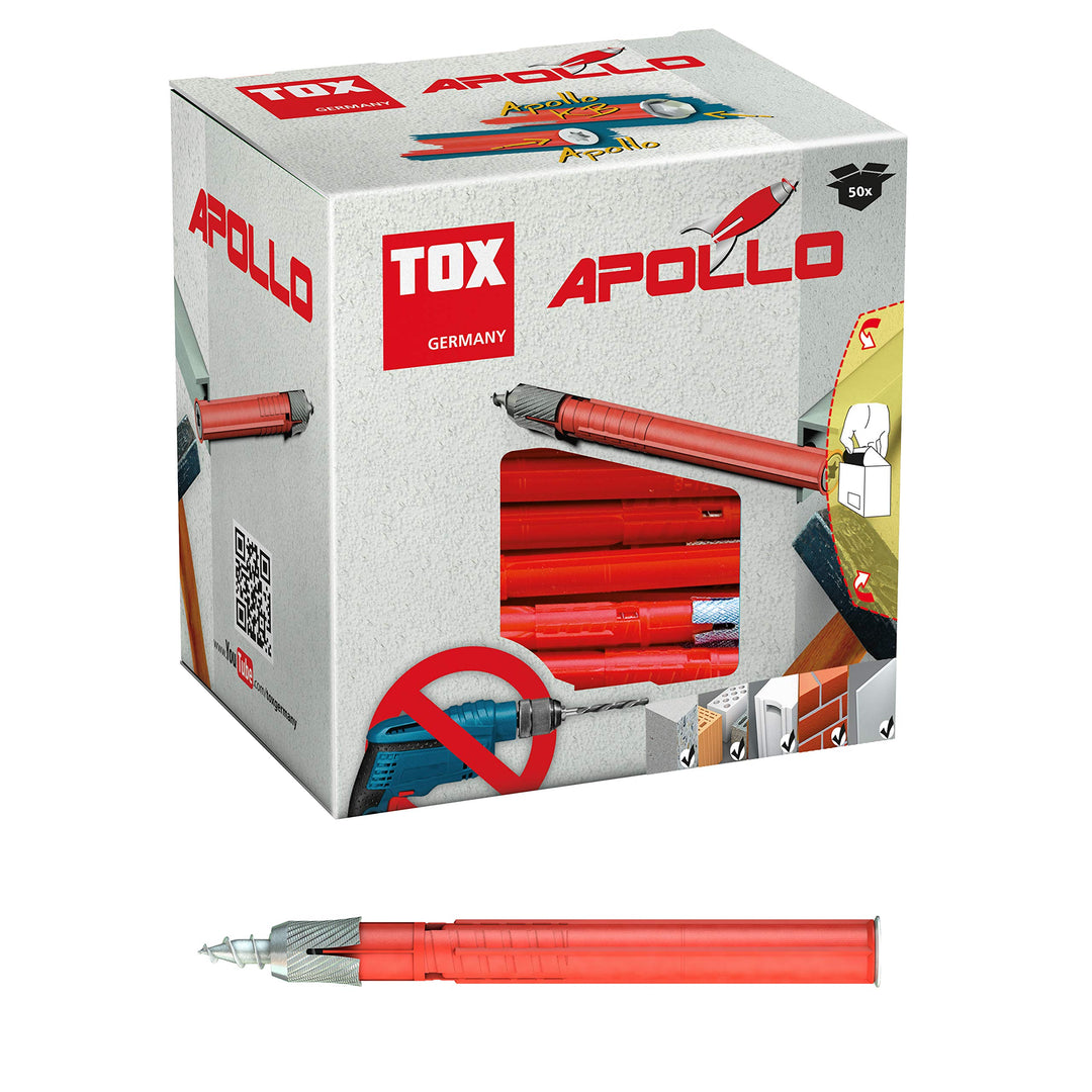 TOX Allzweck-Rahmendübel Apollo 10 x 100 mm, 50 Stück Dübel und 50 Schrauben, 049101231 10x100 mm Se