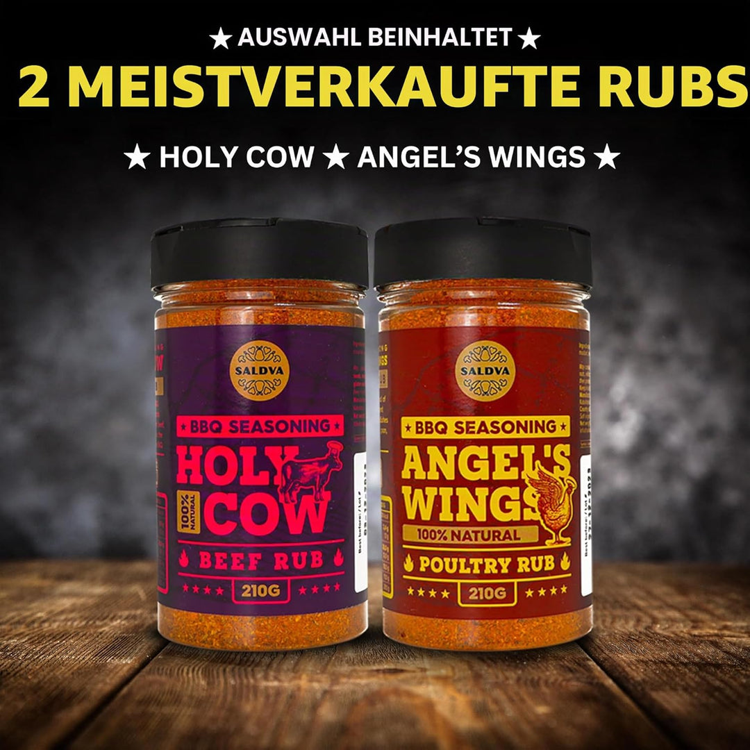 Klassische Auswahl an Premium BBQ Gewürzen – Holy Cow, Angel’s Wings, Smoky Pig, Ultimate Rub | Pack