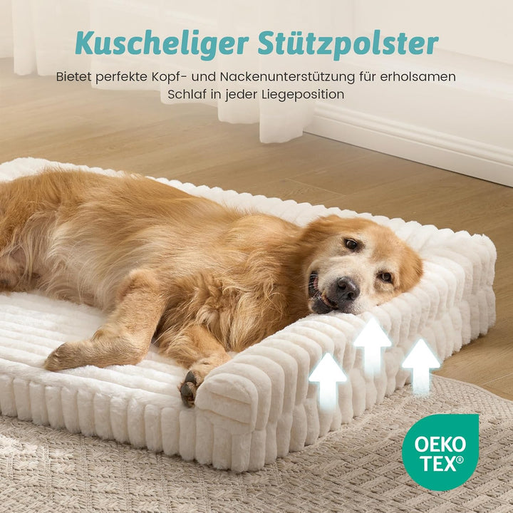 COZY KISS Orthopädisches Hundebett für Extra Grosse Hunde 110x80x17cm – Hundesofa mit Weichem Kunstf