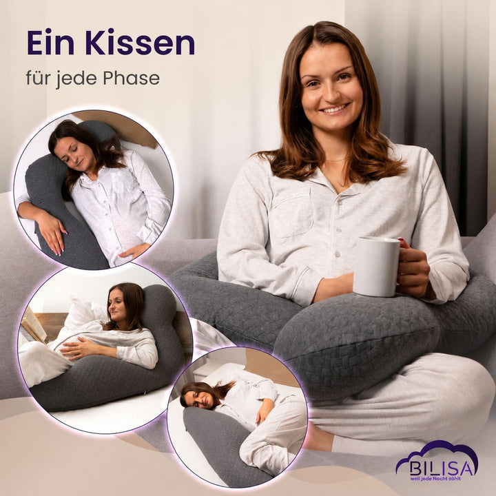 Schwangerschaftskissen mit Memory Foam | Neues Modell 2026 | Stillkissen mit waschbarem Bezug | Ganz