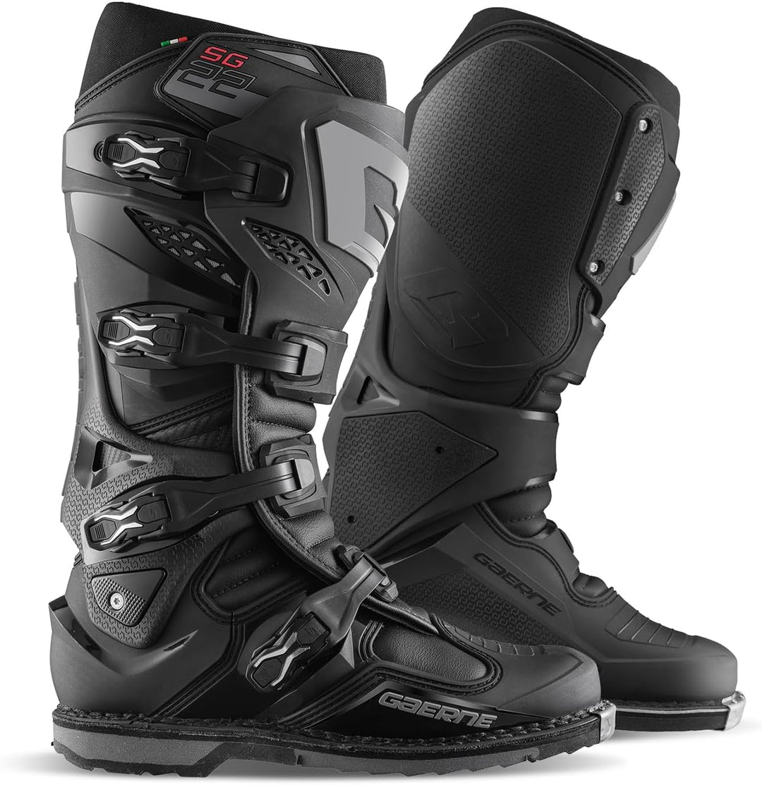 Gaerne Motocross-Stiefel SG 22 Schwarz Schwarz 45 EU, Schwarz 45 EU