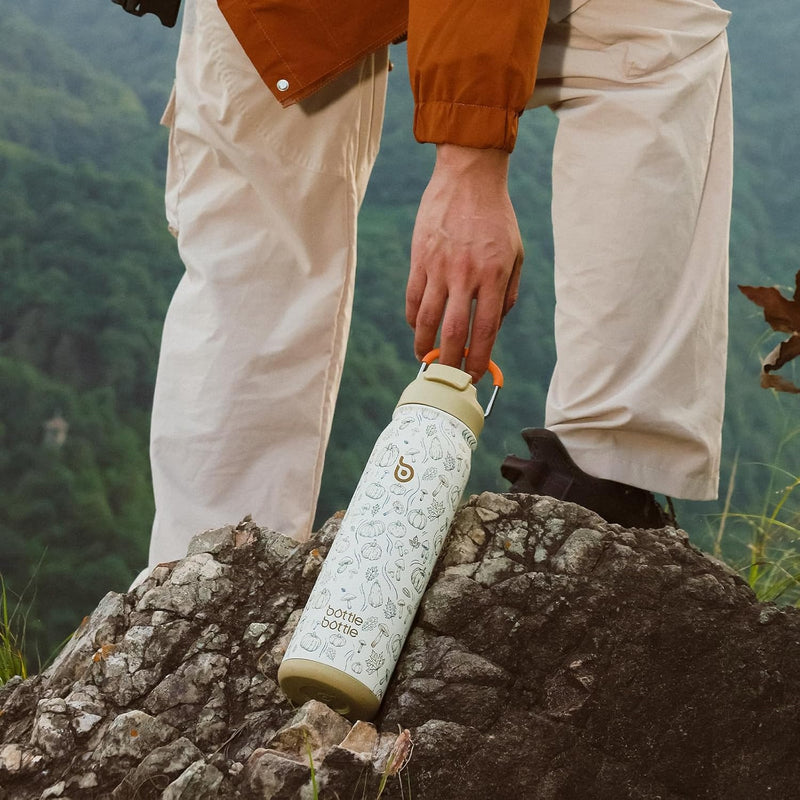 BOTTLE BOTTLE Isolierte Wasserflasche aus Edelstahl, Sport-Trinkflasche Flaschen mit Strohhalm und v