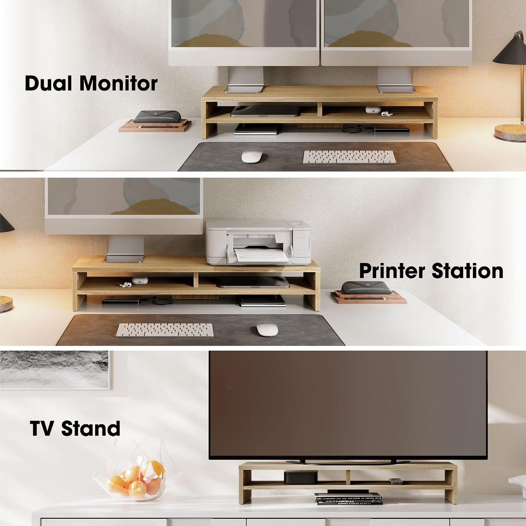 Fenge Dual Monitorständer Riser 2 Etagen Bildschirmständer für Computer PC Laptop Drucker TV, Schrei