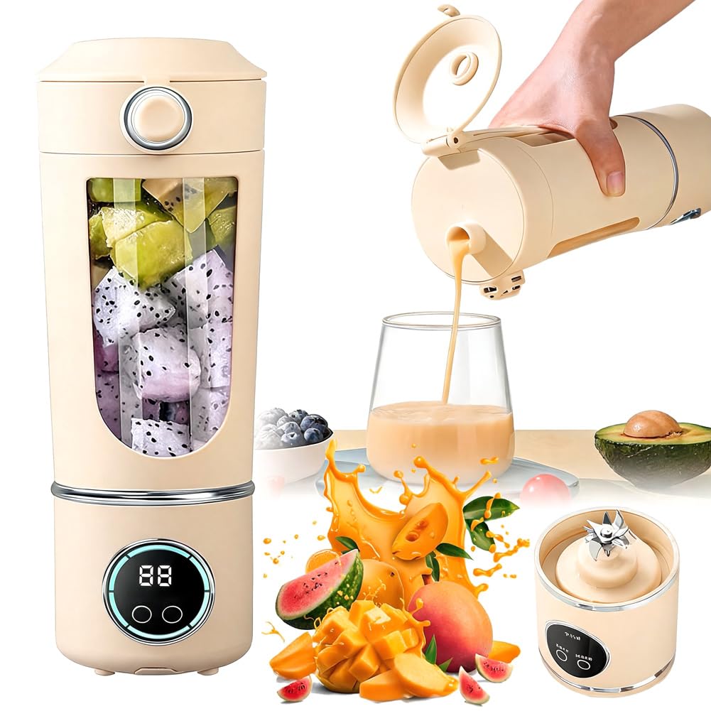 Gohytal Tragbarer Mixer, Kleine Mixer für Smoothie und Shakes, 700ML Mini-Standmixer, Kleiner Entsaf