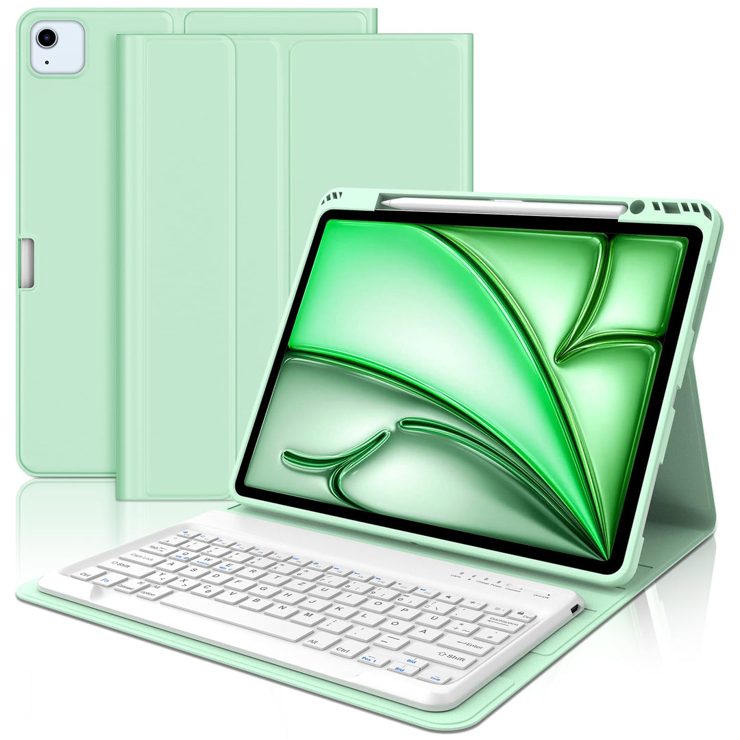 Tastatur für iPad Air 13 M4 2026/M3/M2 2025/2024, Hülle mit Tastatur für iPad Pro 12.9 6/5/4/3 Gener