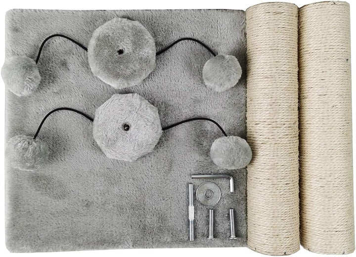 Dimaka 74cm Katzenkratzbaum Kratzbaum für grosse Katzen mit Spielball Natursisal weiss und grau (ver