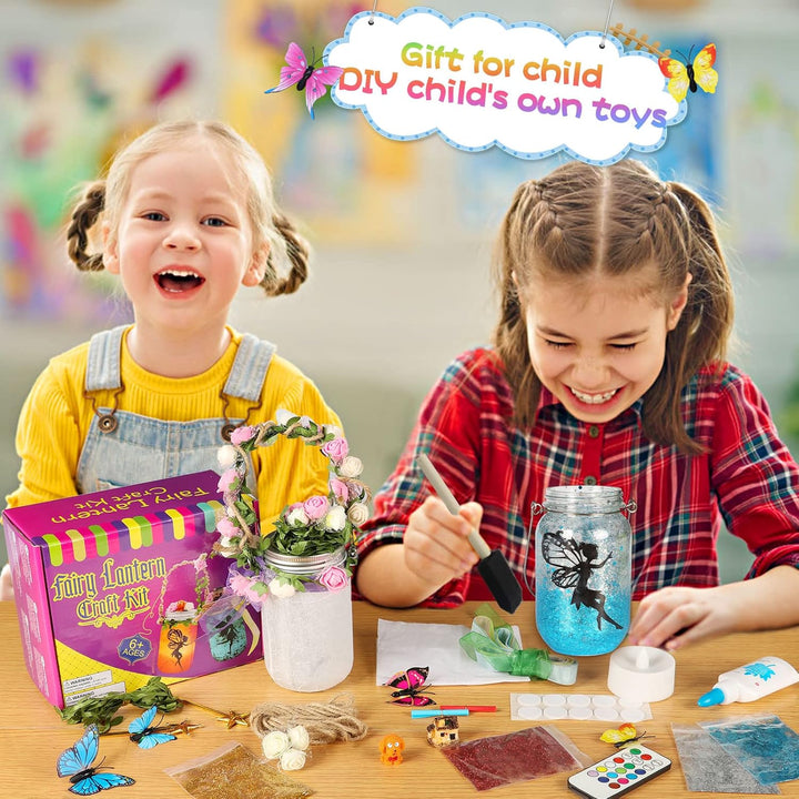 Mostof Geschenk für Mädchen, Fee Laternen-Bastelset für Kinder 6-12 – Einmachglas-Nachtlicht mit Fer