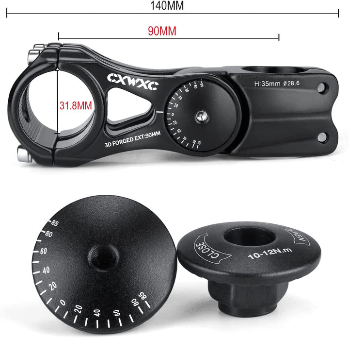 CXWXC Fahrradlenker Vorbau - Verstellbarer Aluminiumlegierungs Lenkererhöhung für MTB, Rennräder, BM