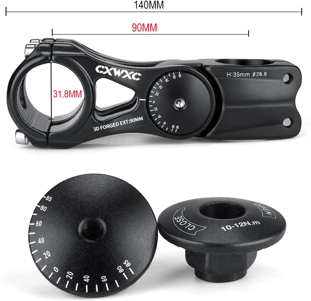 CXWXC Fahrradlenker Vorbau - Verstellbarer Aluminiumlegierungs Lenkererhöhung für MTB, Rennräder, BM