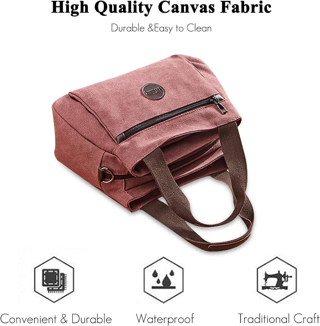 FANDARE Retro Handtaschen Leinwand Schultertasche Damen Umhängetasche Frauen Crossbody Messenger Bag