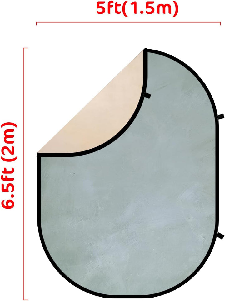 Kate 1.5x2m Beige/Hellgrün Falthintergrund Fotografie Faltbarer Studio Hintergrund Faltender Hinterg