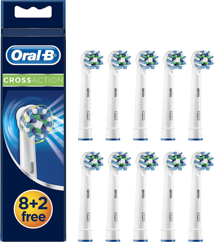 Braun Oral-B Crossaction 8er+2 Aufsteckbürsten/Aufsätze, Modell 2014 Braun 10er Pack, Braun 10er Pac