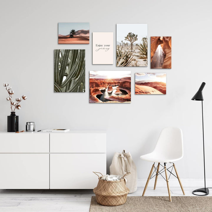 Novart Wandbilder Landschaft Wüste - KOMPLETT AUFHÄNGFERTIG - Natur Wohnzimmer Schlafzimmer- 7 Moder