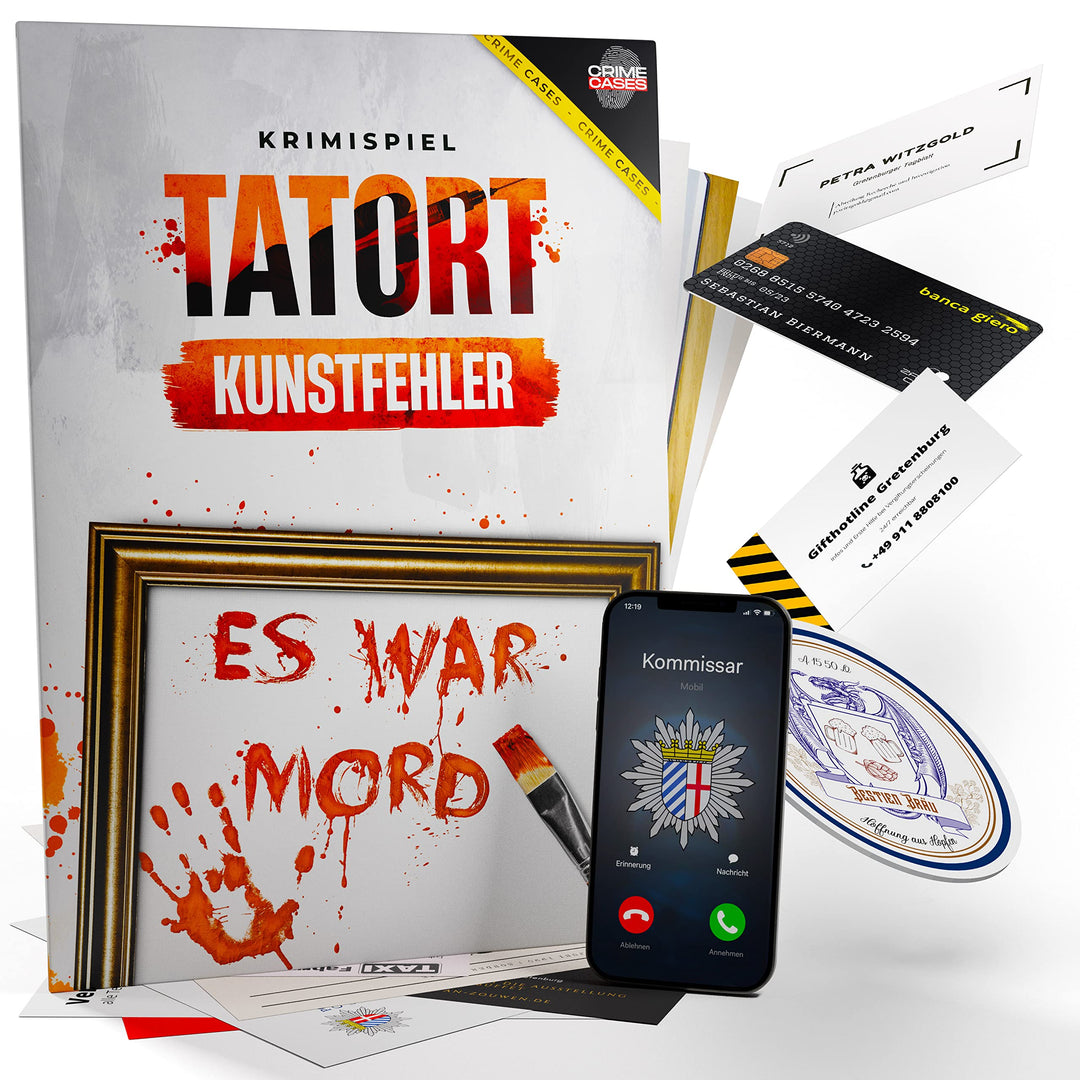 Krimispiel für Erwachsene - Tatort: Kunstfehler I Krimispiele für Zuhause für 1-6 Personen I Mordfal