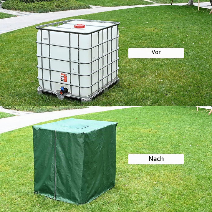 DWcouple IBC Tank Abdeckung,Wassertank Staubdichte Anti-UV-Schutzabdeckung,Grün Abdeckplane für Wass